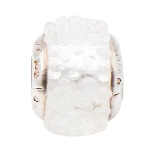 Lovelinks by Aagaard White Murano Glass Charm with Sterling Silver Core